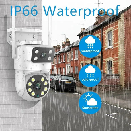 Tuya 4K 8MP Dual Lens PTZ WiFi Camera AI Auto Tracking Dual Screen Outdoor IP66X
