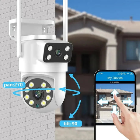 Tuya 4K 8MP Dual Lens PTZ WiFi Camera AI Auto Tracking Dual Screen Outdoor IP66X