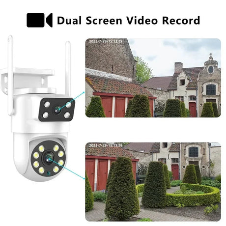 Tuya 4K 8MP Dual Lens PTZ WiFi Camera AI Auto Tracking Dual Screen Outdoor IP66X