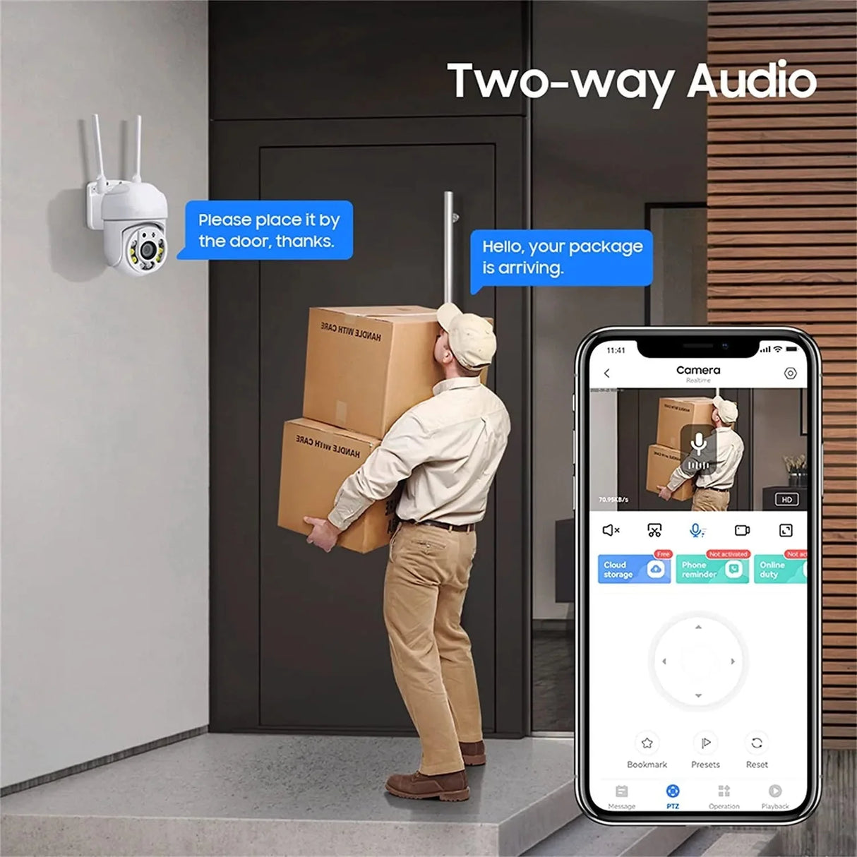 Tuya 4MP PTZ WIFI Outdoor Security Cameras - IP66 Weatherproof With AI Tracking