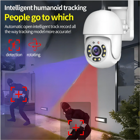 Tuya 4MP PTZ WIFI Outdoor Security Cameras - IP66 Weatherproof With AI Tracking