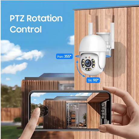 Tuya 4MP PTZ WIFI Outdoor Security Cameras - IP66 Weatherproof With AI Tracking