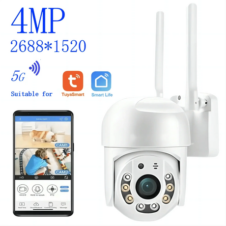 Tuya 4MP PTZ WIFI Outdoor Security Cameras - IP66 Weatherproof With AI Tracking