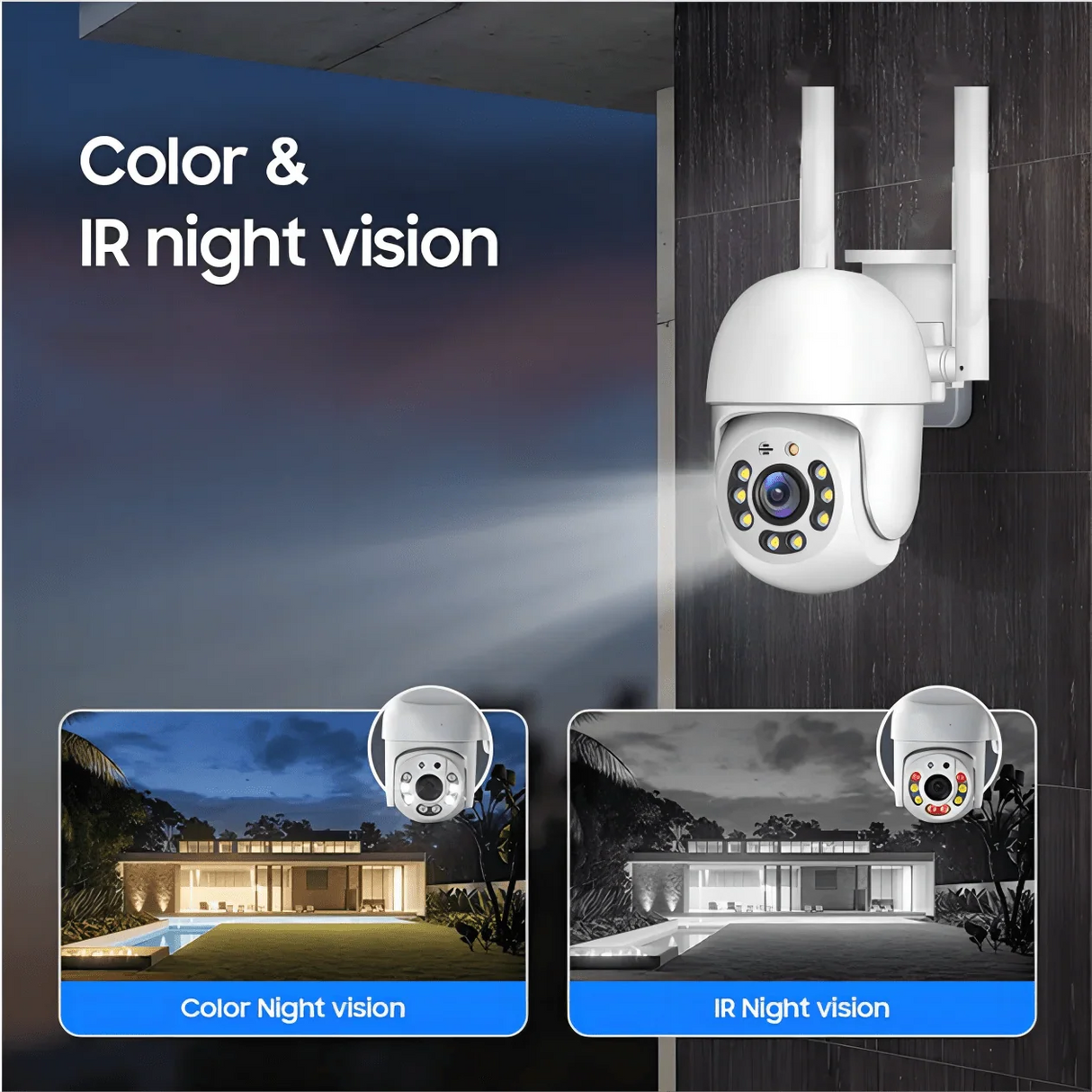 Tuya 4MP PTZ WIFI Outdoor Security Cameras - IP66 Weatherproof With AI Tracking