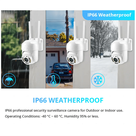 Tuya 4MP PTZ WIFI Outdoor Security Cameras - IP66 Weatherproof With AI Tracking