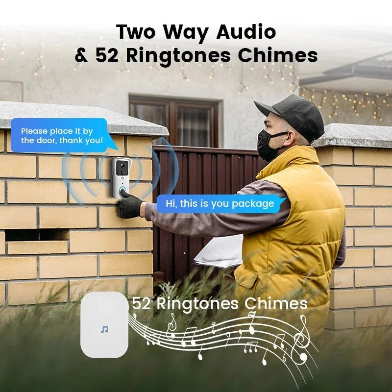 Tuya 5G 2.4G WiFi Video Doorbell 1080P HD Outdoor Waterproof - Handsfree Security