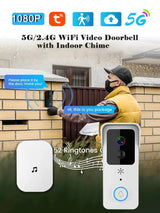 Tuya 5G 2.4G WiFi Video Doorbell 1080P HD Outdoor Waterproof - Handsfree Security