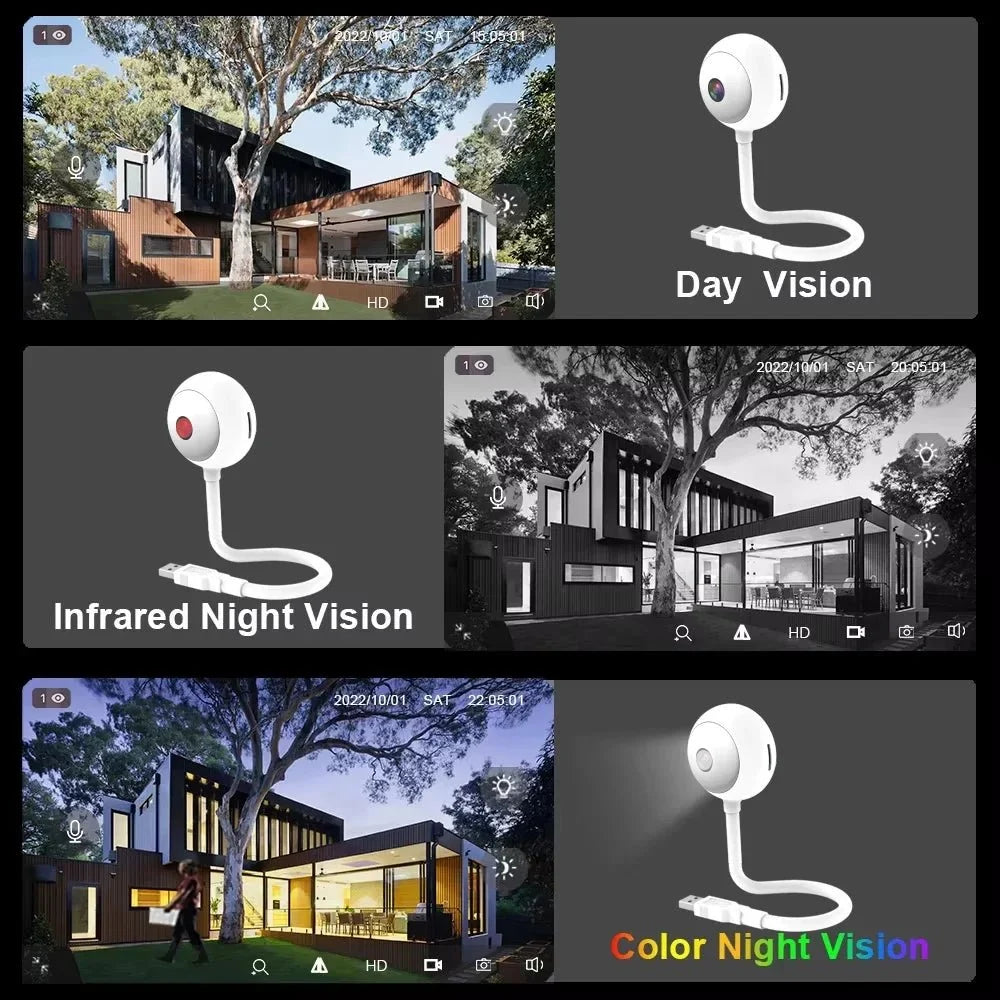 Tuya 5MP Mini WiFi Indoor 2K Security Cam AI Auto Tracking Baby Monitor For Home