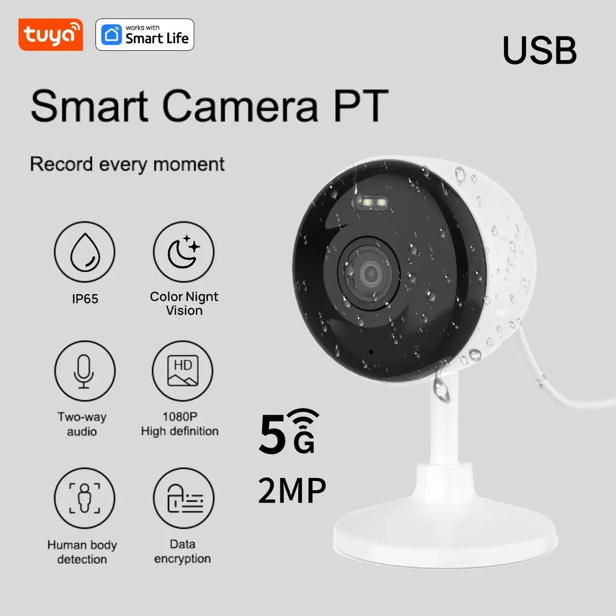 Tuya Smart 1080p Home Wi - Fi Camera - Real Time Alerts and Motion Tracking In HD