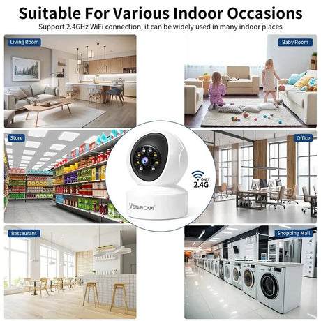 Vstarcam Indoor Security Camera 360 Coverage Night Vision 2 - Way Audio Alerts