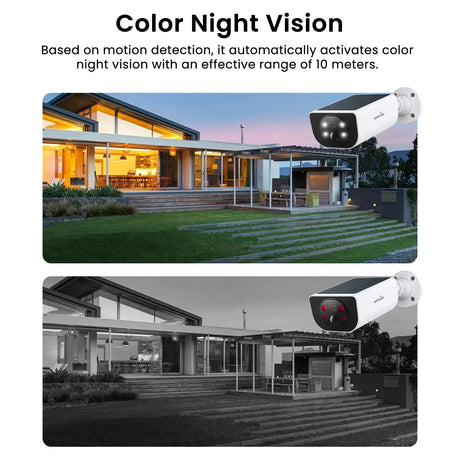 Wansview Outdoor Solar Security Camera AI 3MP Color Night Vision With Battery