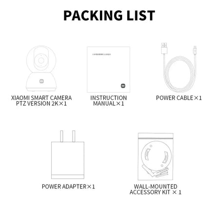 Xiaomi Mi PTZ 2K Security Camera - 360 Degree Coverage AI Detection Night Vision