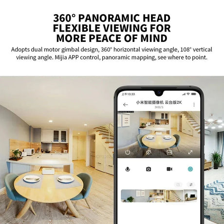 Xiaomi Mi PTZ 2K Security Camera - 360 Degree Coverage AI Detection Night Vision