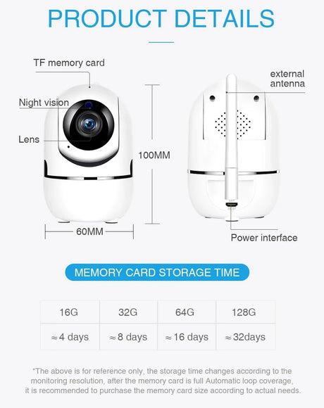 YCC365 Plus Wifi IP Camera - Auto Tracking 1620P Full Night Vision For Home CCTV
